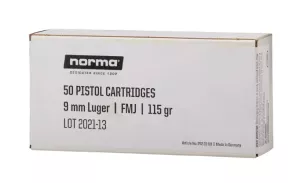 Pistolový náboj Norma 9 Luger FMJ