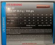 Náboj Subsonic LFB 9,3x62 