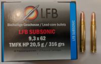 Náboj LFB 9,3x62 Subsonic 