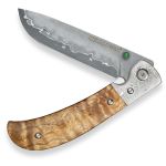 damaškový nůž Dellinger Maple Burl Wood Flipper