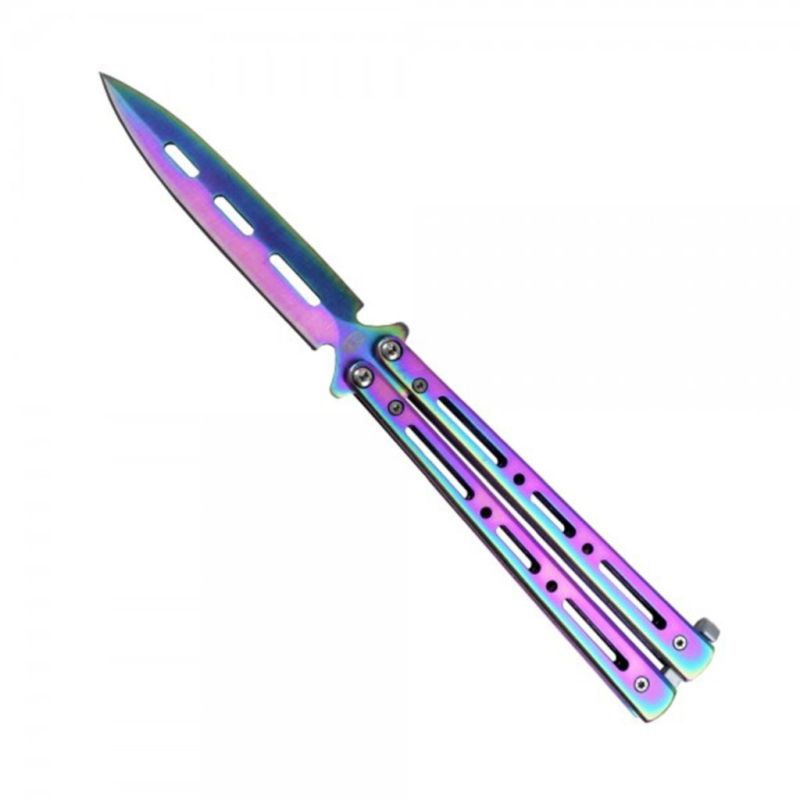 Nůž SCK Balisong purple motýlek