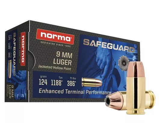 Náboj Norma 9 Luger Safeguard JHP