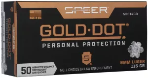 náboj Speer 9 mm Luger Gold Dot 7,5 g / 115 gr 50 ks