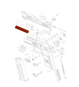 Vratná pružina s ocelovým vedením pro CZ P-10C,CZ P07 Vratná pružina CZ