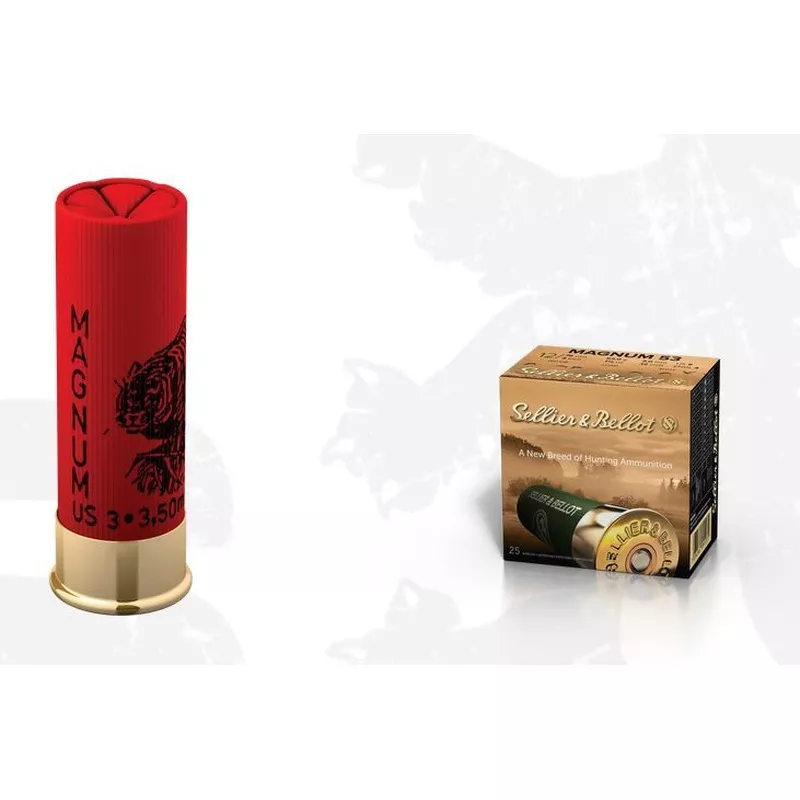 Brokový náboj S&B 12/76 Magnum 53 g, brok 3,0 mm