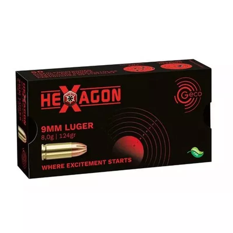 Pistolový náboj Geco 9 mm Luger Hexagon 8 g / 124 gr