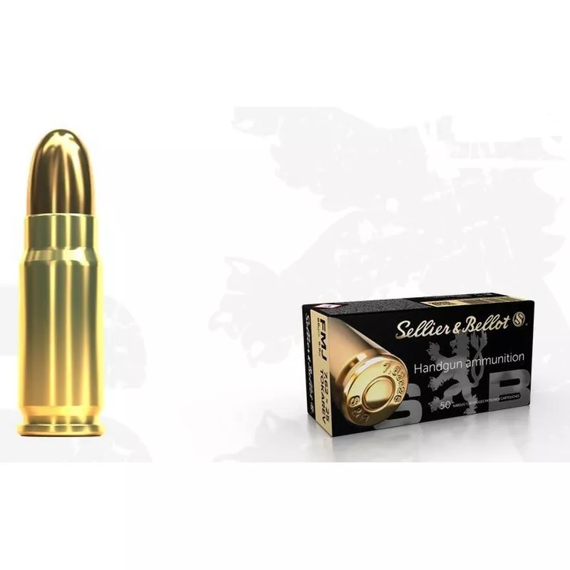 Pistolový náboj Sellier & Bellot 7,62x25 Tokarev FMJ 5,5 g / 85 gr