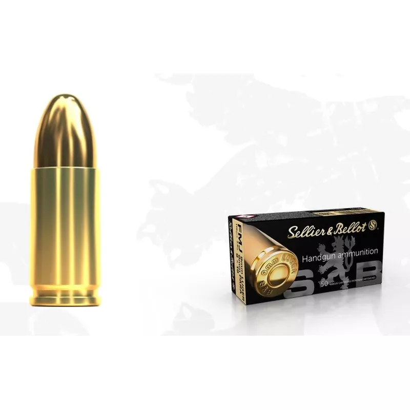 Pistolový náboj Sellier & Bellot 9mm Luger FMJ 7,5 g / 115 gr