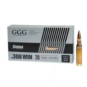 Kulový náboj GGG 308 Win Sierra HPBT 10,04 g / 155 gr