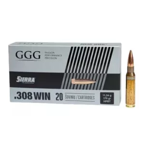 Kulový náboj GGG 308 Win Sierra HPBT 11,34 g / 175 gr