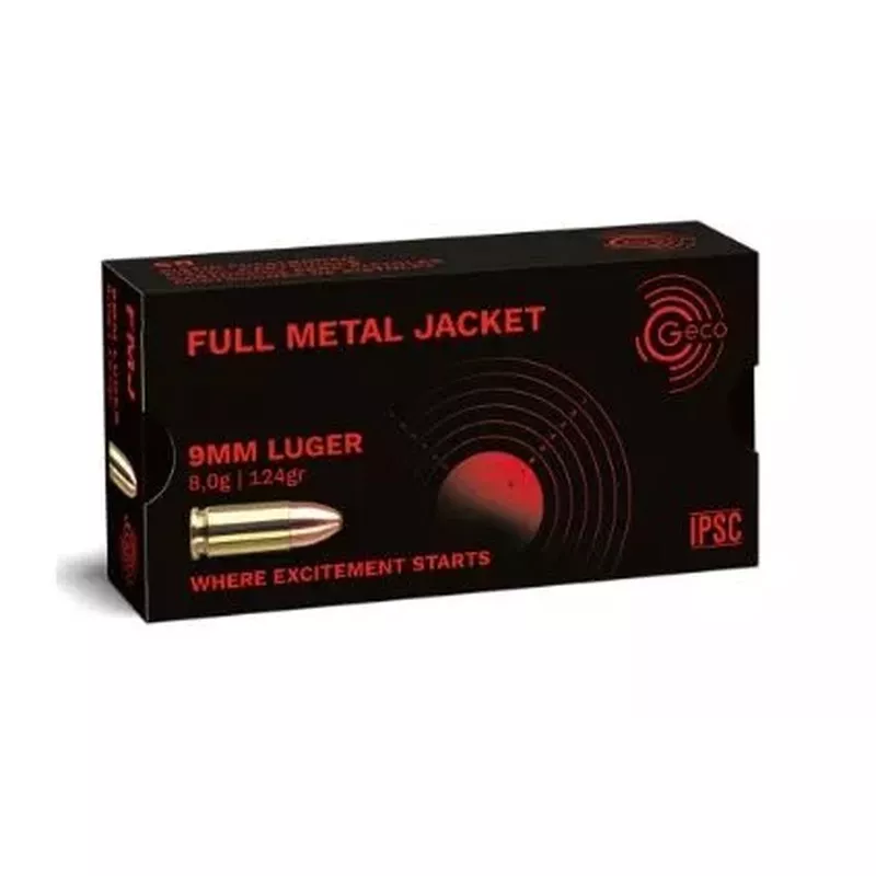 Pistolový náboj Geco 9 mm Luger FMJ 8,0 g
