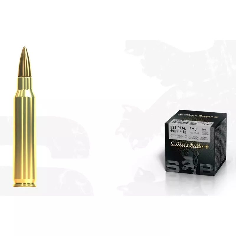 Kulový náboj Sellier & Bellot 223 Rem FMJ 4,5 g 100 ks bulk
