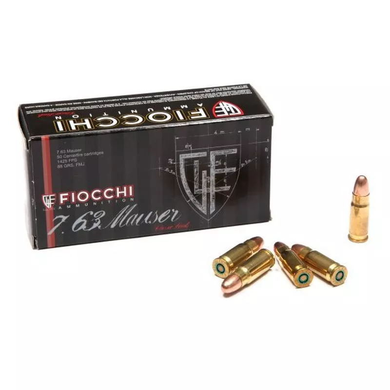 Náboj Fiocchi 7,63 Mauser FMJ 5,7 g / 88 gr