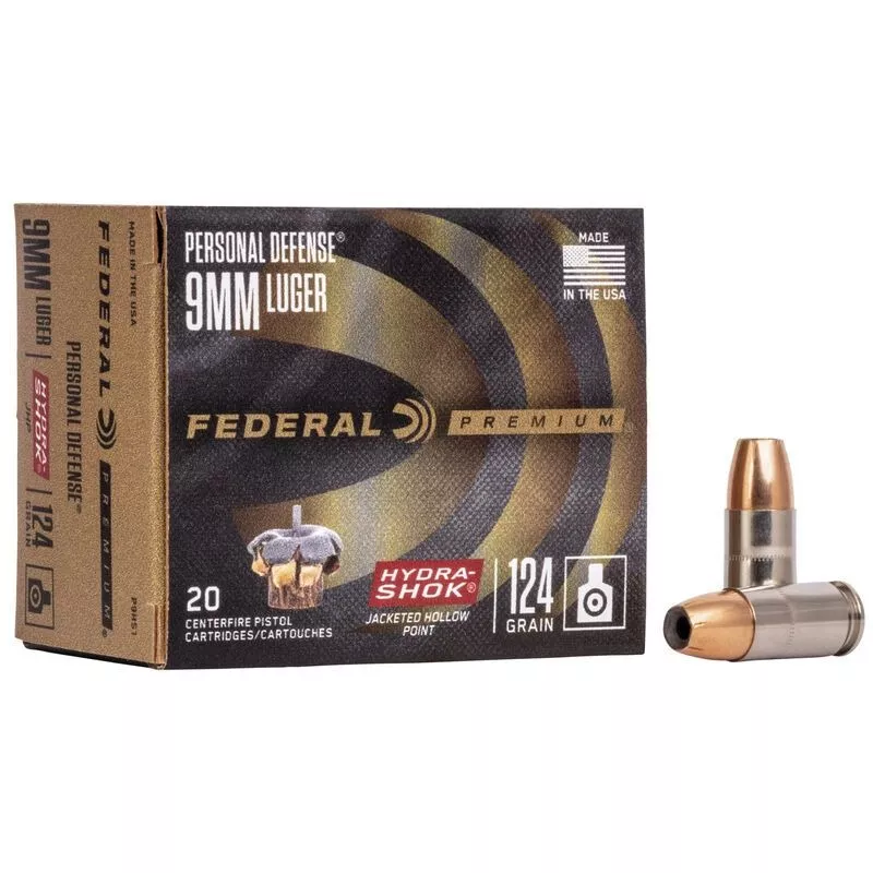 Pistolový náboj Federal 9 Luger Hydra Shok JHP 8 g / 124 gr