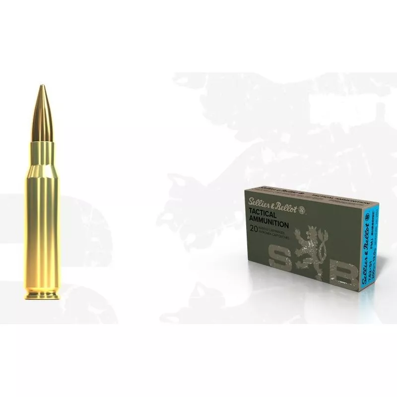 Kulový náboj Sellier & Bellot 7,62x51 Subsonic FMJ 13 g