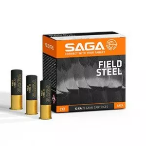 Brokový náboj Saga 12/70 Field Steel Shot 32 g, brok 3,75 mm