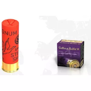 Brokový náboj Sellier & Bellot 12/76 Steel Shots Magnum 36 g, brok 3,81 mm
