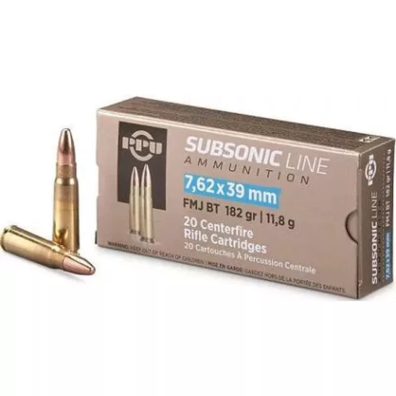 Náboj Prvi Partizan 7,62x39 Subsonic FMJ BT 11,8 g / 182 gr
