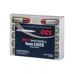 Pistolový náboj CCI 9 Luger Shotshell brokový BIG 4 3,24 g / 50 gr