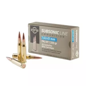Kulový náboj Prvi Partizan 308 Win Subsonic FMJ BT 12,96 g / 200 gr