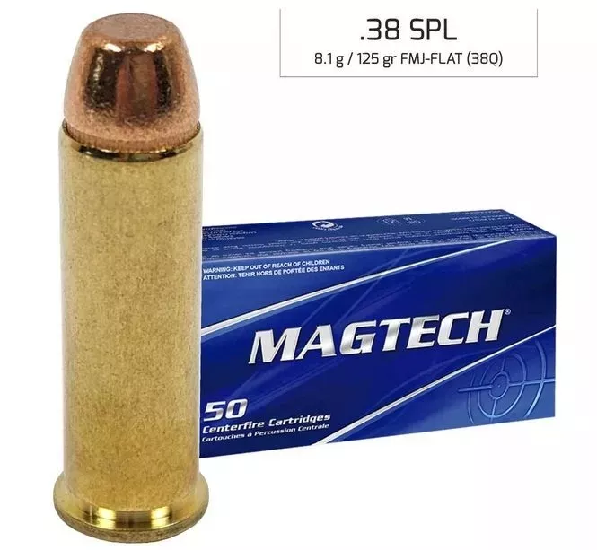 Revolverový náboj Magtech 38 Special FMJ Flat 8,1 g / 125 gr