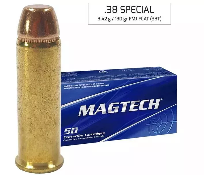 Revolverový náboj Magtech 38 Special FMJ Flat 8,42 g / 130 gr