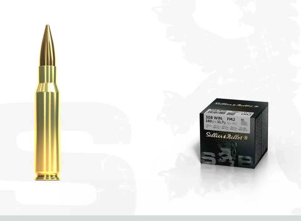 Kulový náboj Sellier & Bellot 308 Win FMJ 11,7 g / 50 ks bulk