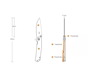 Zavírací EDC nůž Ruike P801-SF inox Zavírací EDC nůž Ruike P801-SF inox