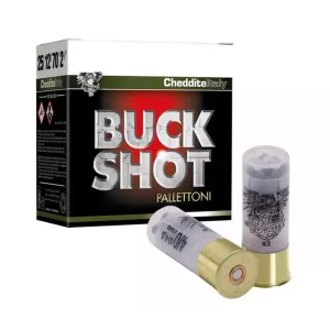 Brokový náboj Cheddite 12/70 Buck Shot 34 g, brok 4,5 mm