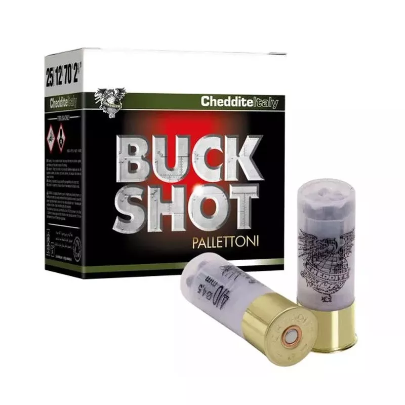 Brokový náboj Cheddite 12/70 Buck Shot 34 g, brok 4,5 mm