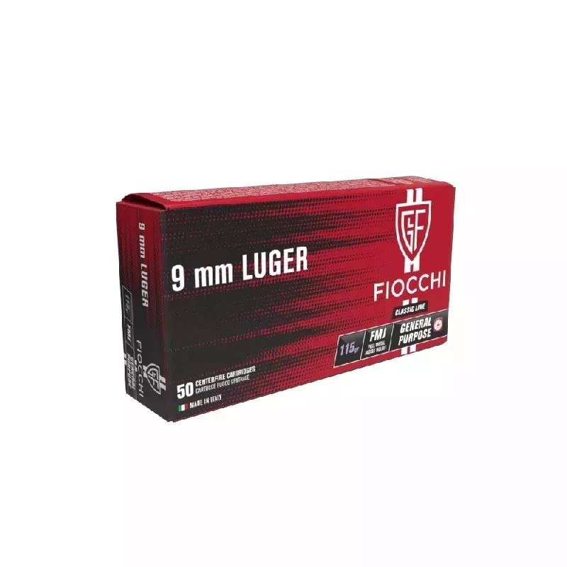 Pistolový náboj Fiocchi 9mm Luger FMJ 7,5 g / 115 gr
