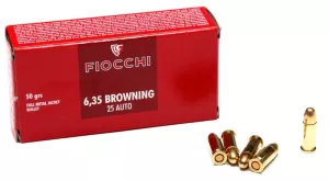 Pistolový náboj Fiocchi 6,35 Browning FMJ 3,24 g / 50 gr