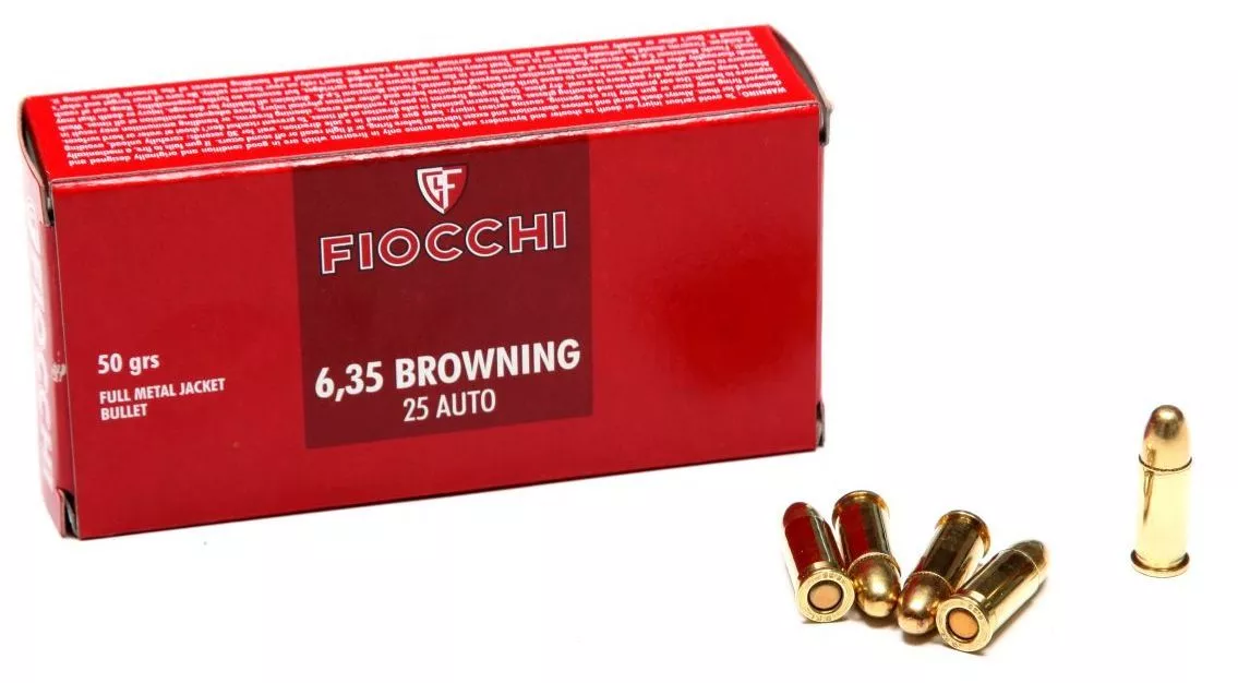 Pistolový náboj Fiocchi 6,35 Browning FMJ 3,24 g / 50 gr