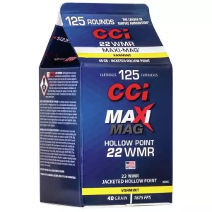 Náboj CCI 22 WMR MAXI MAG JHP 2,59 g / 40gr bulk