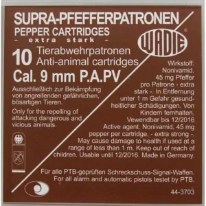 Plynový náboj Wadie 9 PA PV Super Pepř Plynový náboj Wadie 9 PA PV Super Pepř