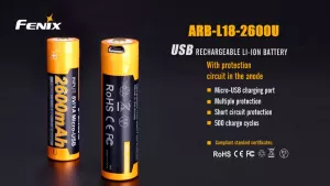 USB nabíjecí baterie Fenix ARB-L18-2600U 18650 2600 mAh Fenix ARB-L18-2600U 18650 2600 mAh