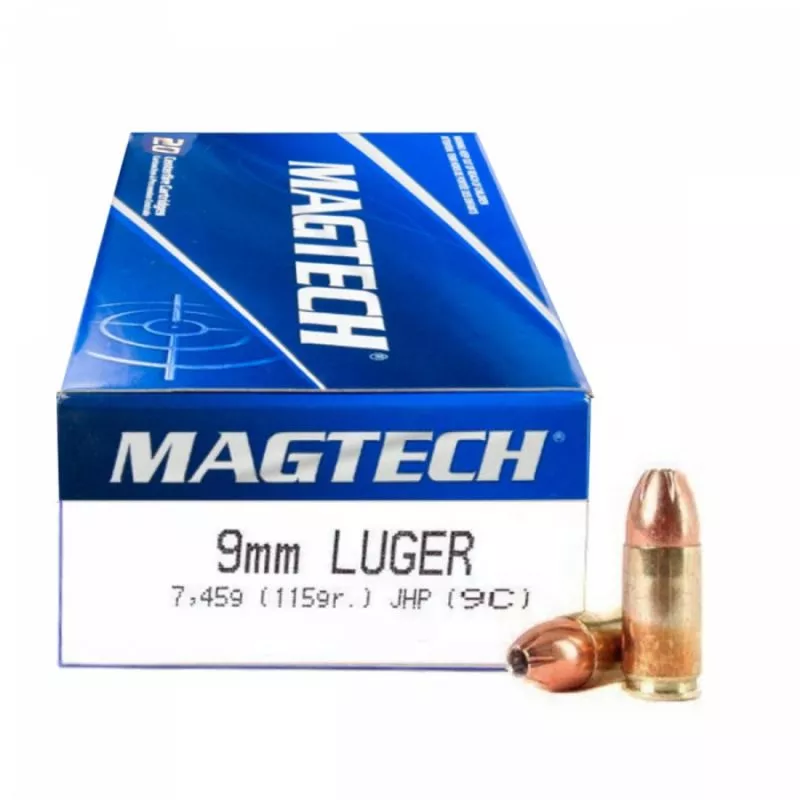 Pistolový náboj Magtech 9 mm Luger JHP 7,45 g