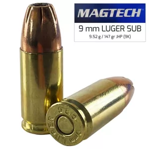 Pistolový náboj Magtech 9 mm Luger Subsonic JHP 9,52 g