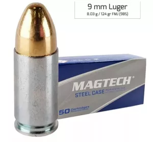Pistolový náboj Magtech 9 mm Luger FMJ Steel 7,45 g / 115 gr
