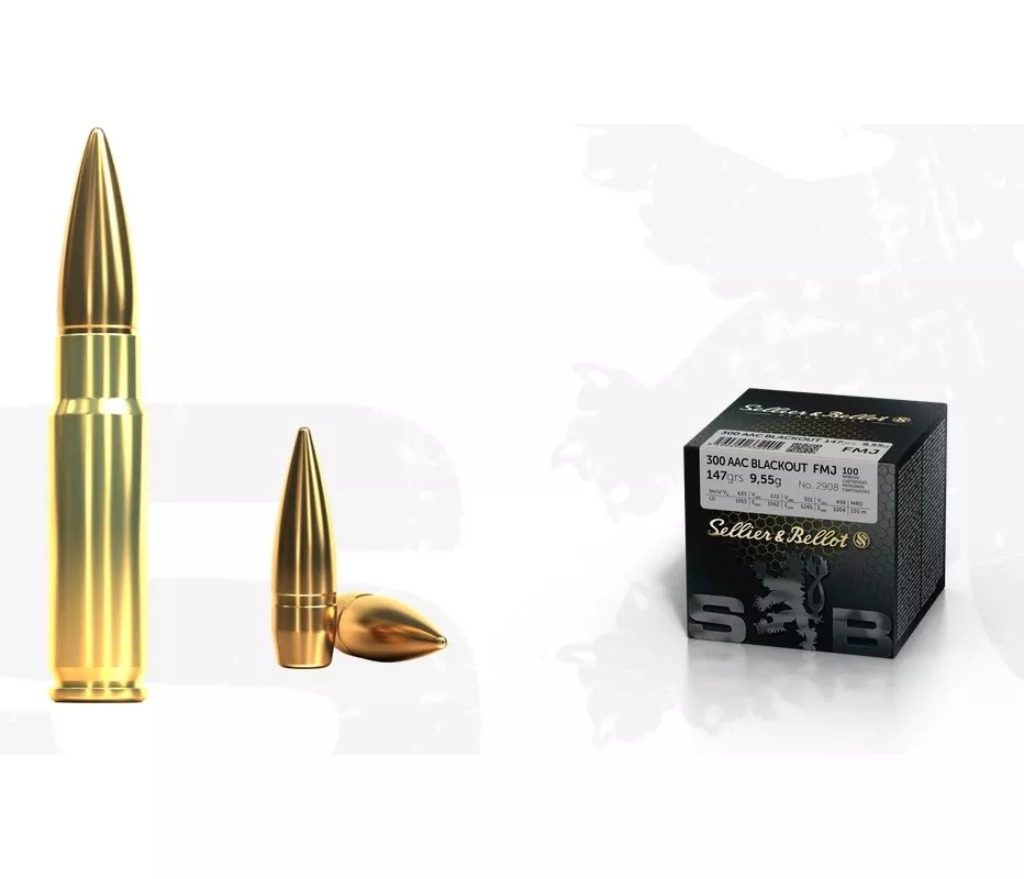 Kulový náboj Sellier & Bellot 300AAC Blackout FMJ 9,55 g / 100 ks bulk