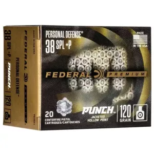 Revolverový náboj Federal 38 Special +P Punch JHP 7,7 g / 120 grs