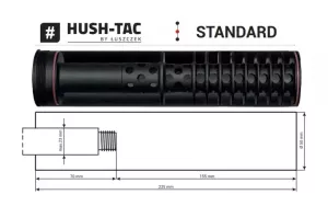 Tlumič hluku Luszczek Hush-Tac Standard ráže 8 mm, závit M14x1 Tlumič Luszczek Hush-Tac Standard ráže 8 mm, závit M14x1