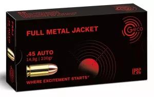 Pistolový náboj Geco 45 Auto FMJ 14,9 g / 230 gr