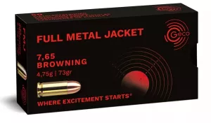 Pistolový náboj Geco 7,65 Browning FMJ 4,75 g