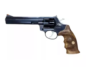 Revolver flobert Alfa 9961 6" 9 mm Flobert - černěný, černý válec, dřevěné střenky Revolver flobert Alfa 9961 6" 9 mm Flobert - černěný, černý válec, dřevěné střenky