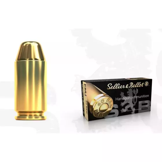 Pistolový náboj Sellier & Bellot 40 S&W FMJ 11,7 g / 180 gr