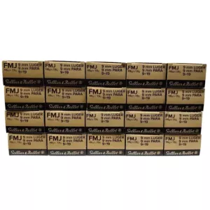 Náboj Sellier & Bellot 9 mm Luger FMJ 7,5 g / 115 gr 1000 ks bulk