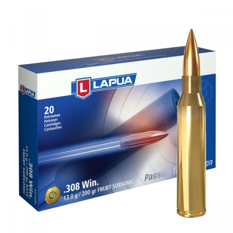 Kulový náboj Lapua 308 Win FMJBT Subsonic 13 g