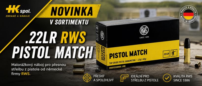 malorážkový náboj 22 LR RWS pistol match 22 LR RWS pistol match malorážky